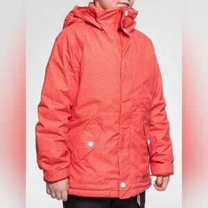 Burton Girls Moxie Snowboard Jacket Orange Polka Dot Size S (7/8)
